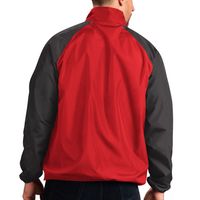 Men's G-III Sports by Carl Banks Scarlet/Black Nebraska Huskers Point Guard Raglan Half-Zip Jacket