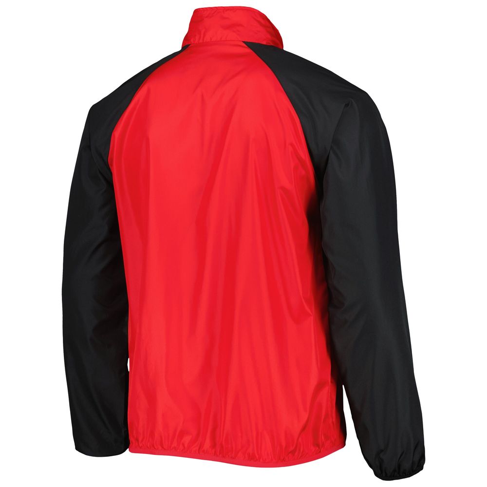 Men's G-III Sports by Carl Banks Scarlet/Black Nebraska Huskers Point Guard Raglan Half-Zip Jacket