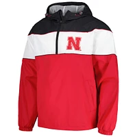 Veste à capuche demi-zip G-III Sports by Carl Banks Scarlet Nebraska Huskers Center Line pour hommes