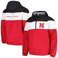 Veste à capuche demi-zip G-III Sports by Carl Banks Scarlet Nebraska Huskers Center Line pour hommes