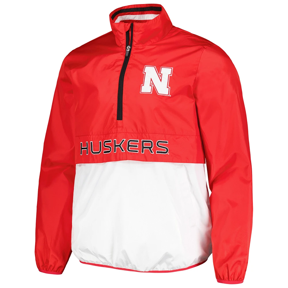 Haut à demi-zip G-III Sports by Carl Banks Scarlet Nebraska Huskers Cornerman pour hommes