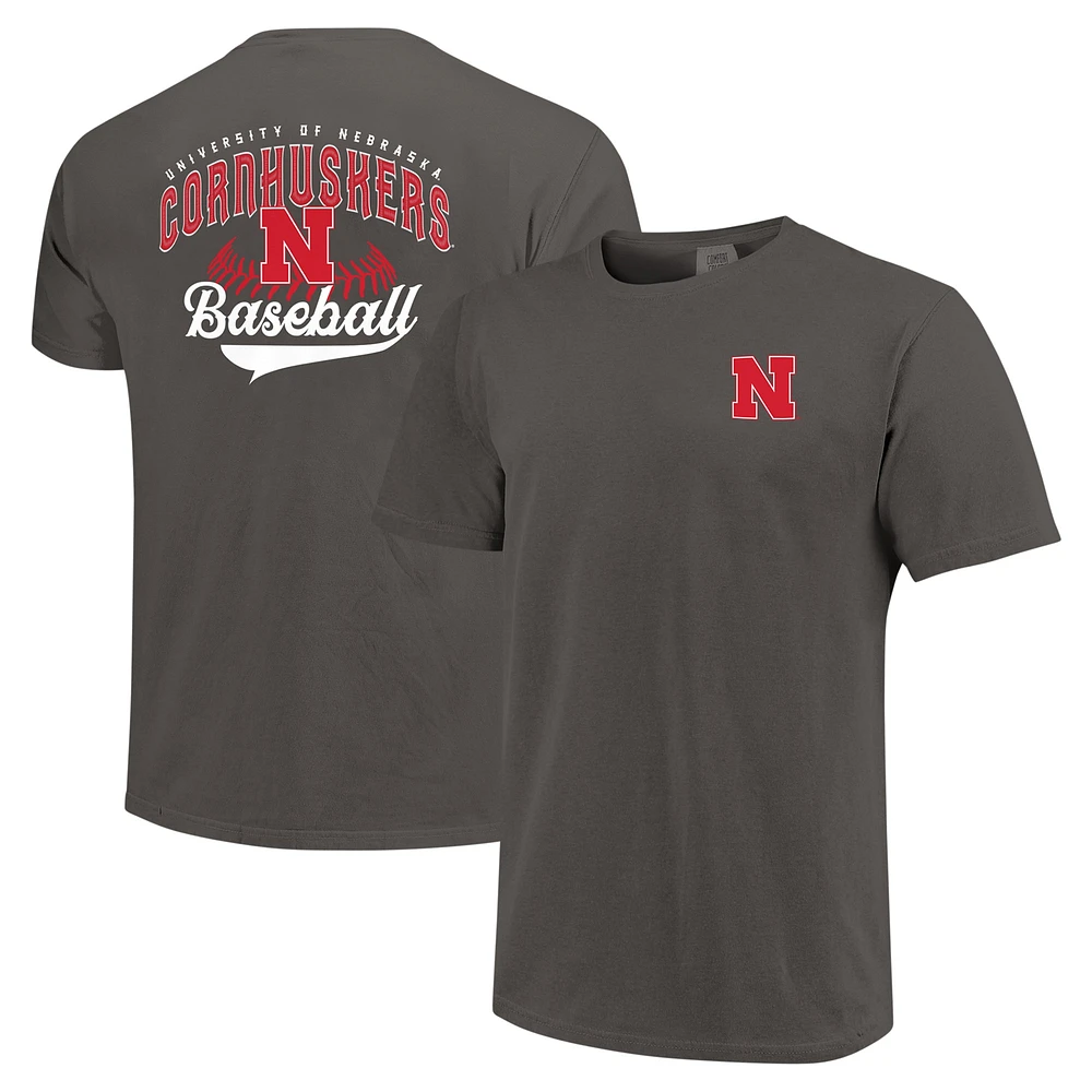 T-shirt de baseball graphite Nebraska Huskers pour hommes, couleurs confortables