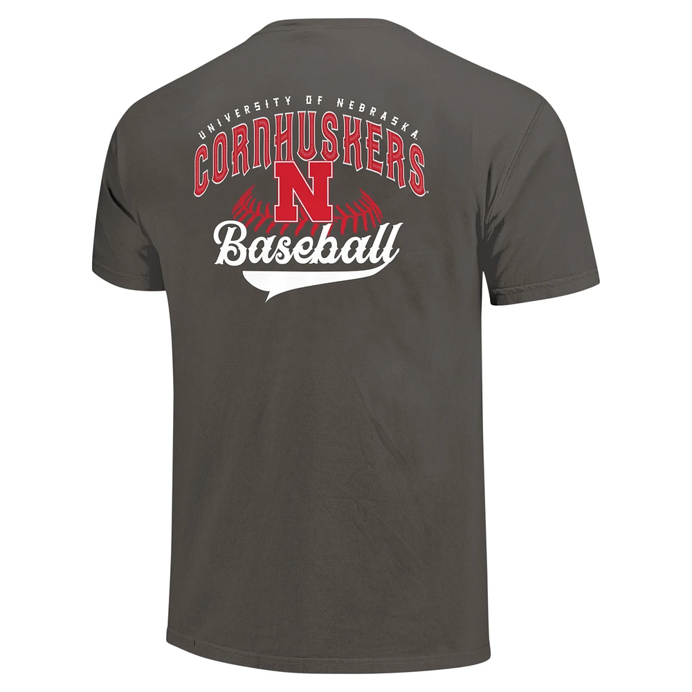 T-shirt de baseball graphite Nebraska Huskers pour hommes, couleurs confortables