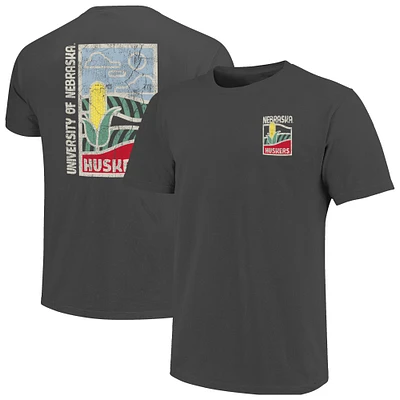 T-shirt graphite pour homme, confort, couleurs minimalistes, imprimé graphique vieilli
