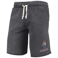 Men's Heathered Black Alternative Apparel Nebraska Huskers Victory Lounge Shorts