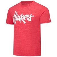 Men's League Collegiate Wear Heather Red Nebraska Huskers Victory Falls Tri-Blend T-Shirt