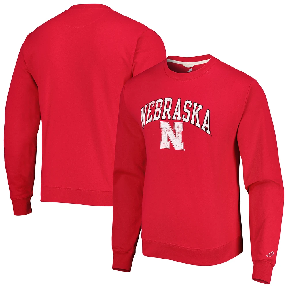 Men's League Collegiate Wear Scarlet Nebraska Huskers 1965 Arch Essential Sweatshirt épais