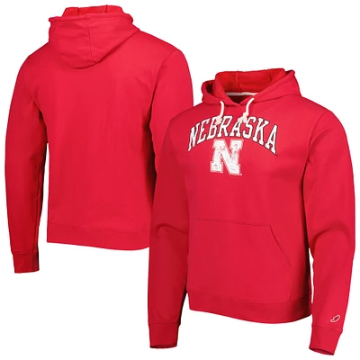 Men's League Collegiate Wear Scarlet Nebraska Huskers Arch Essential Pullover Hoodie