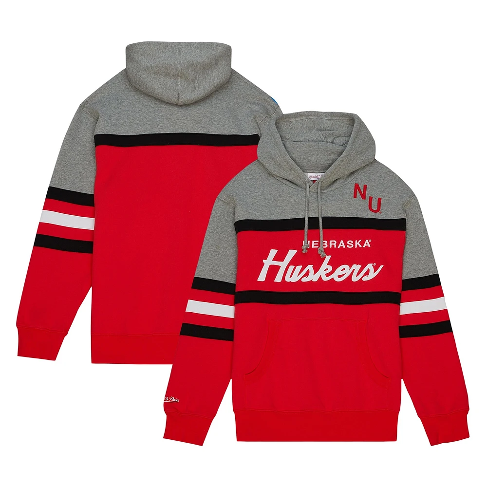 Sweat à capuche rouge Mitchell & Ness Nebraska Huskers Head Coach pour hommes