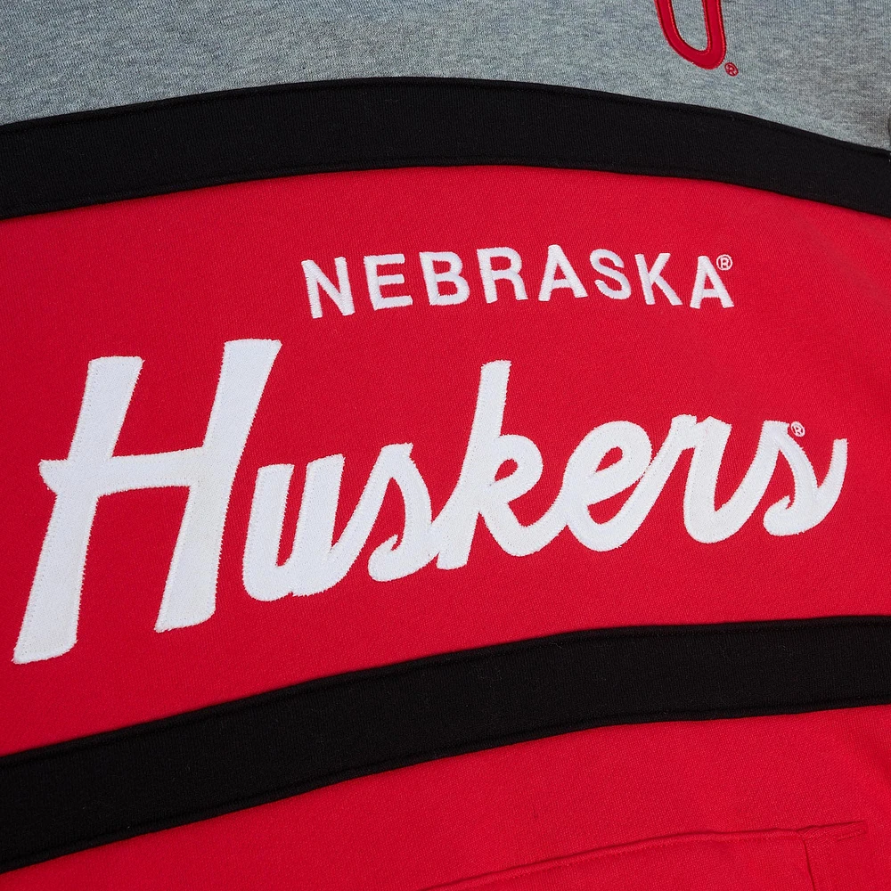 Sweat à capuche rouge Mitchell & Ness Nebraska Huskers Head Coach pour hommes