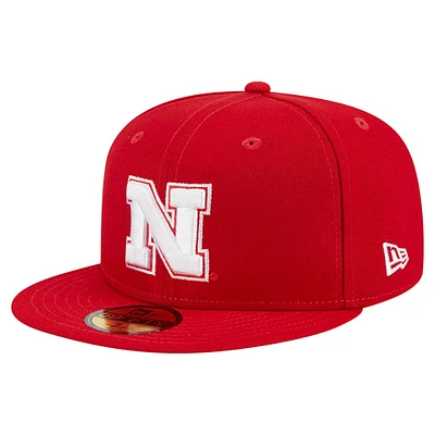 Men's New Era Scarlet Nebraska Huskers 59FIFTY Fitted Hat