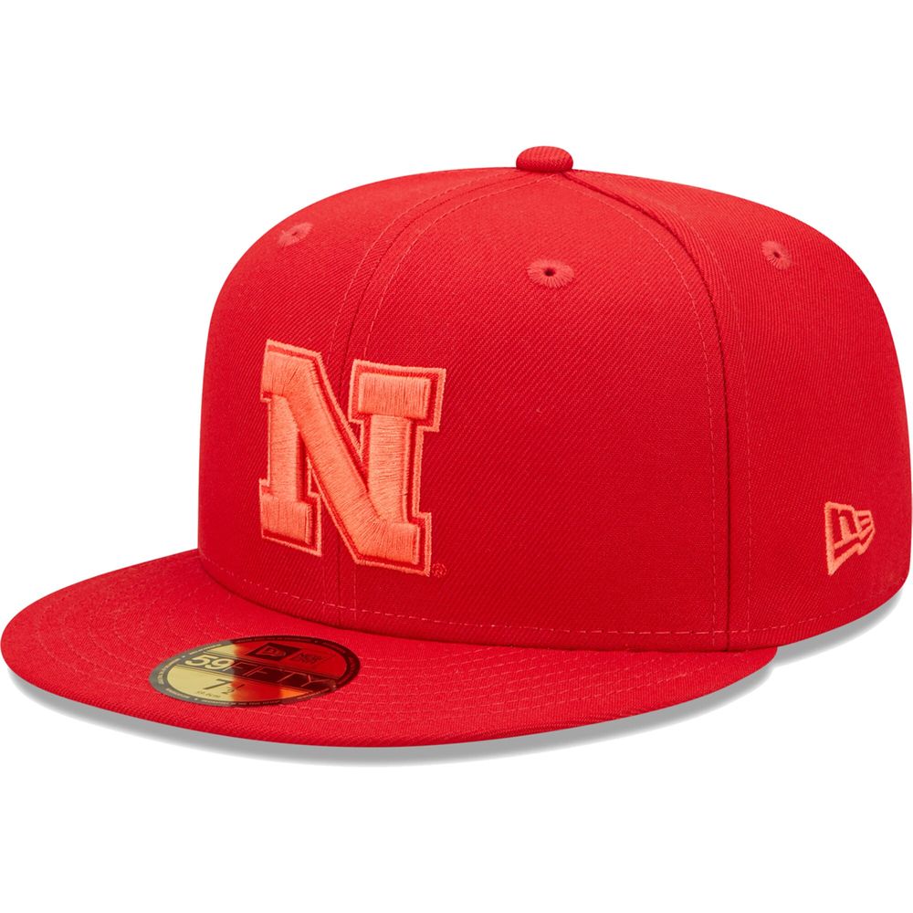 Men's New Era Scarlet Nebraska Huskers Bright Undervisor 59FIFTY Fitted Hat