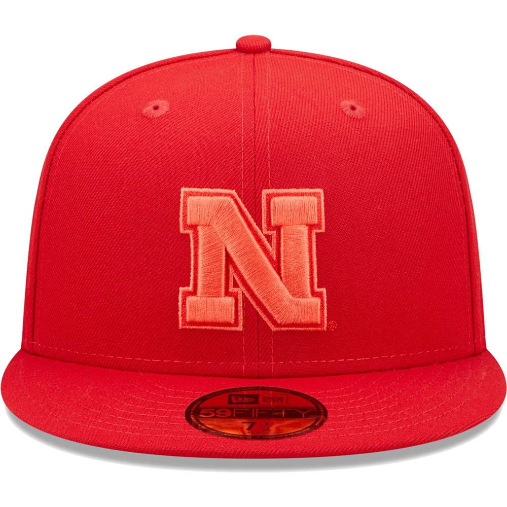 Men's New Era Scarlet Nebraska Huskers Bright Undervisor 59FIFTY Fitted Hat