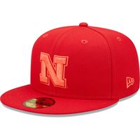 Men's New Era Scarlet Nebraska Huskers Bright Undervisor 59FIFTY Fitted Hat