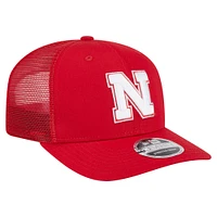 Casquette camionneur extensible à boutons-pression Scarlet Nebraska Huskers Primary 9SEVENTY de New Era pour homme