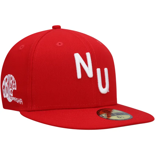 Men's New Era White/Scarlet Nebraska Huskers Basic Low Profile 59FIFTY Fitted Hat