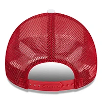 Casquette de camionneur réglable Nebraska Huskers Court Sport Foam A-Frame 9FORTY New Era blanc/écarlate pour hommes