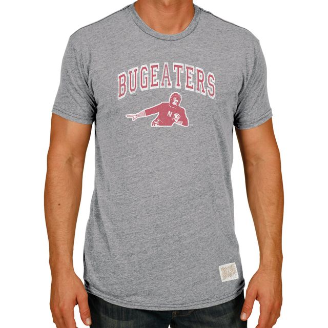 Men's adidas Heathered Gray Nebraska Huskers Vintage Team Logo Tri-Blend T- Shirt