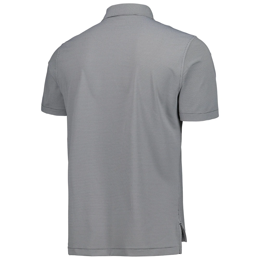 Men's Peter Millar Black Nebraska Huskers Jubilee Striped Performance Jersey Polo