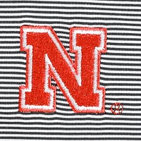 Men's Peter Millar Black Nebraska Huskers Jubilee Striped Performance Jersey Polo