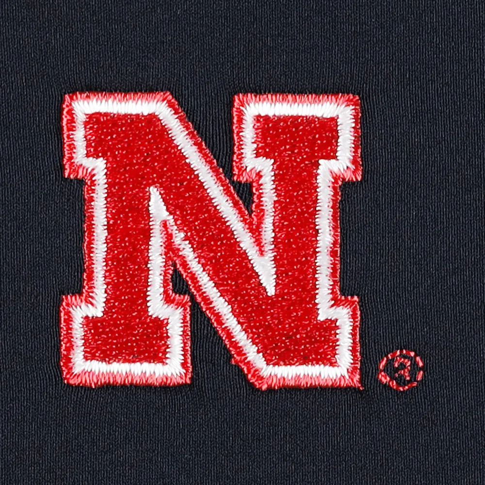 Men's Peter Millar Black Nebraska Huskers Perth Performance Quarter-Zip Top