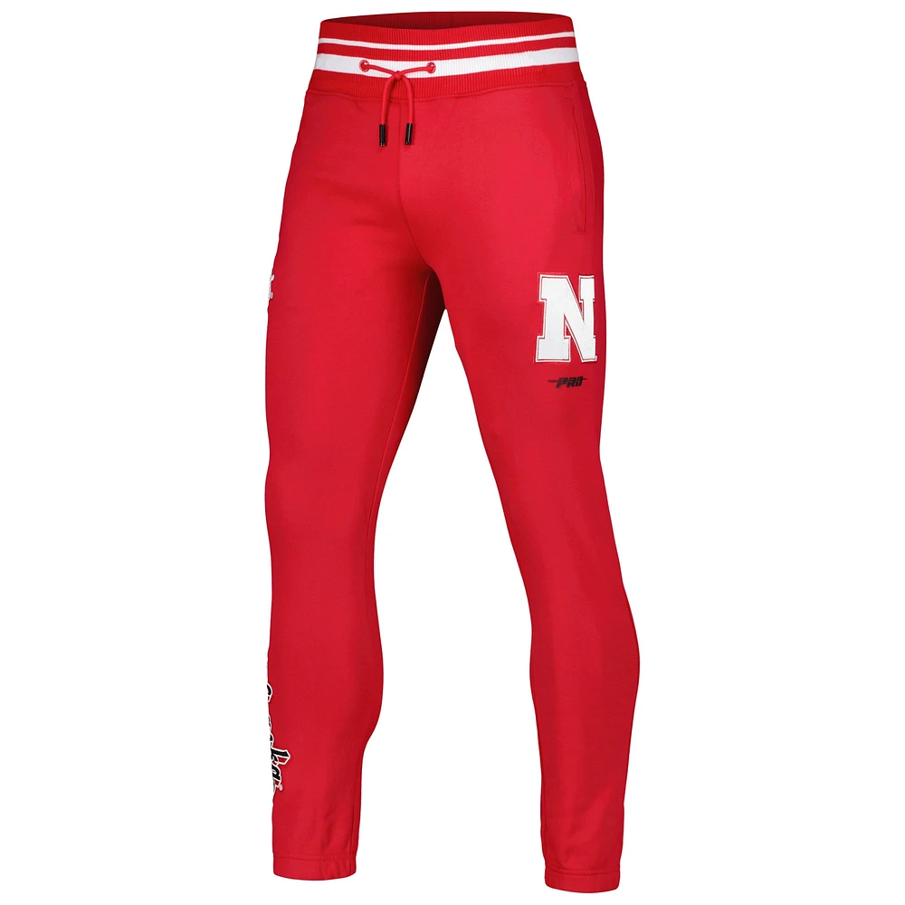 Men's Pro Standard Scarlet Nebraska Huskers Script Tail Fleece Sweatpants