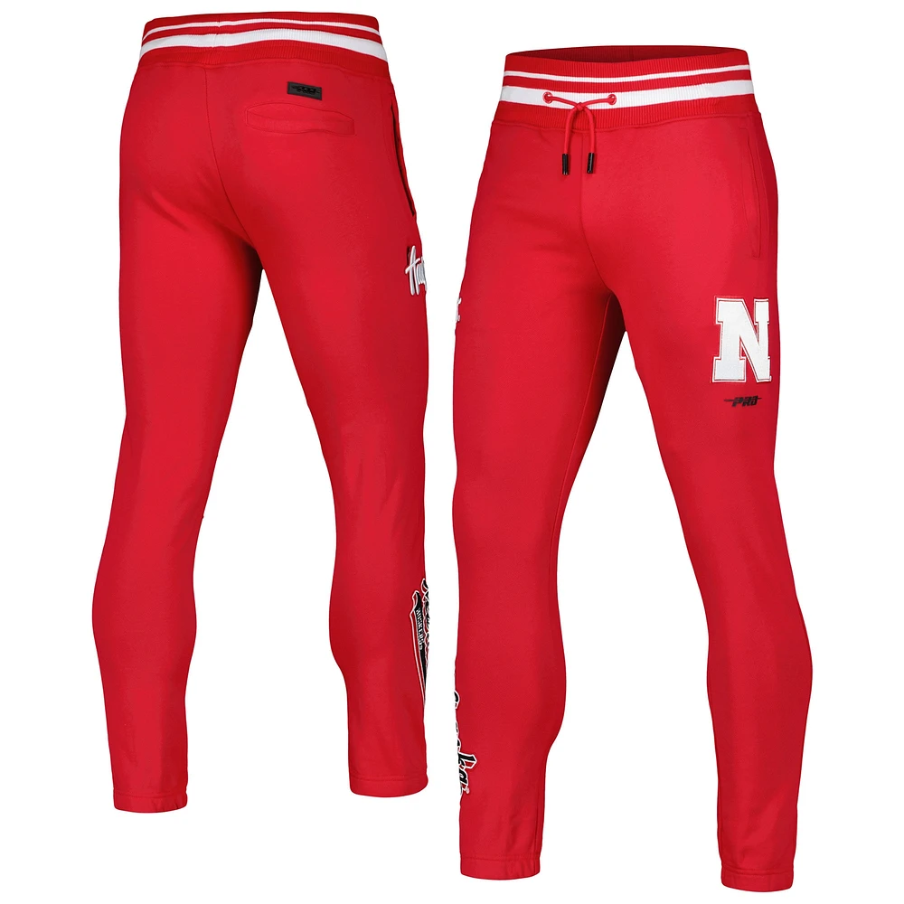 Pantalon de survêtement en polaire Pro Standard Scarlet Nebraska Huskers Script Tail pour hommes