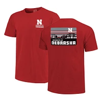 T-shirt à rayures Scarlet Nebraska Huskers Campus Skyline pour homme