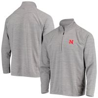 Men's Tommy Bahama Charcoal Nebraska Huskers Play Action Raglan Half-Zip Jacket