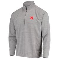 Men's Tommy Bahama Charcoal Nebraska Huskers Play Action Raglan Half-Zip Jacket