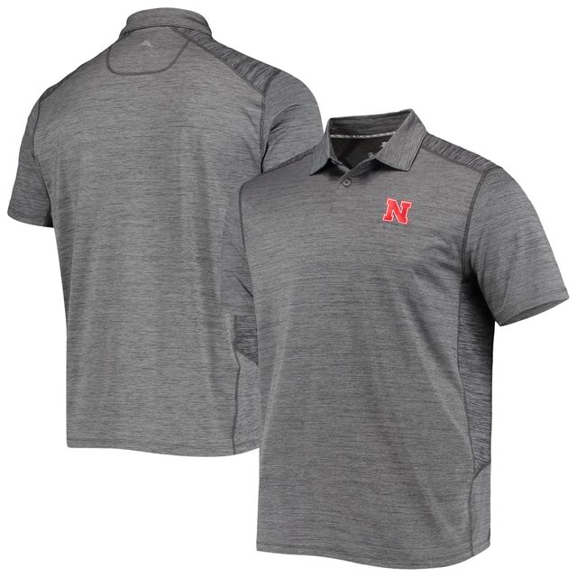 Polo Tommy Bahama gris Nebraska Huskers Delray IslandZone pour homme