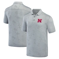 Polo Tommy Bahama gris Nebraska Huskers Sport Palm Coast Palmera IslandZone pour hommes