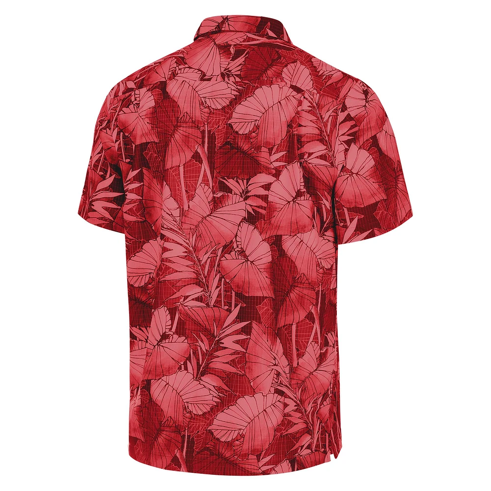 Chemise boutonnée pour homme Tommy Bahama Scarlet Nebraska Huskers Coast Nuevo Fronds