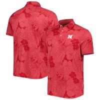 Men's Tommy Bahama Scarlet Nebraska Huskers Miramar Blooms Polo