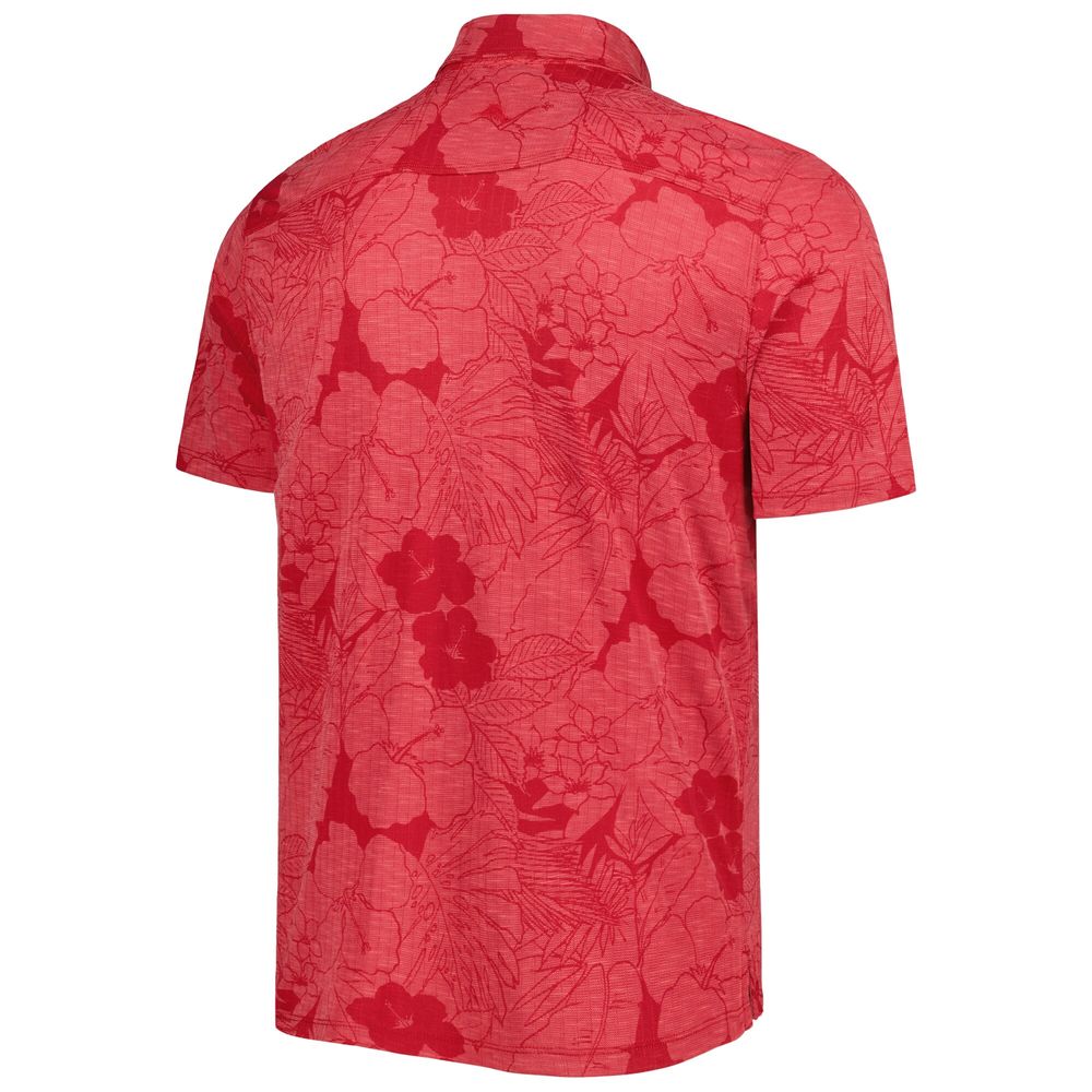 Men's Tommy Bahama Scarlet Nebraska Huskers Miramar Blooms Polo