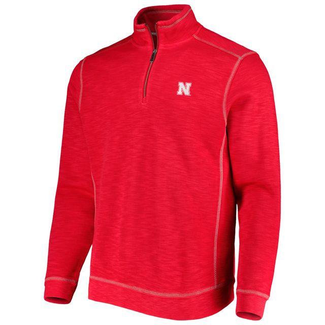 Tommy Bahama Scarlet Nebraska Huskers Sport Tobago Bay Tri-Blend Mock Neck Half-Zip Jacket