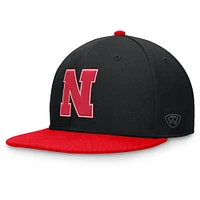 Men's Top of the World Black/Scarlet Nebraska Huskers Rally Two-Tone Fitted Hat