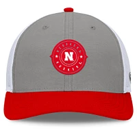 Men's Top of the World Gray/Scarlet Nebraska Huskers Rob Trucker Adjustable Hat