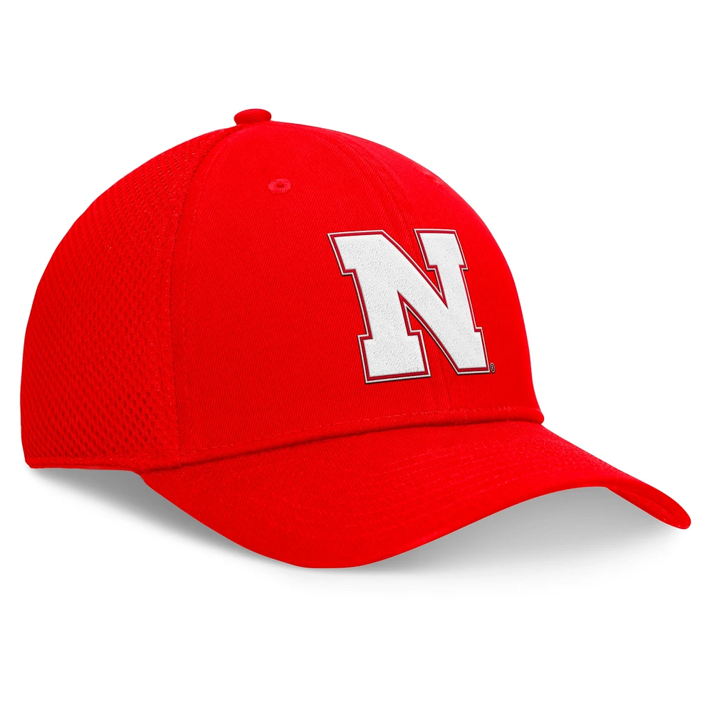 Men's Top of the World Scarlet Nebraska Huskers Spacer Flex Hat