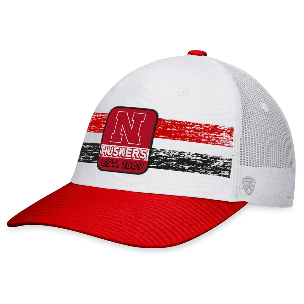 Men's Top of the World White/Scarlet Nebraska Huskers Retro Fade Snapback Hat