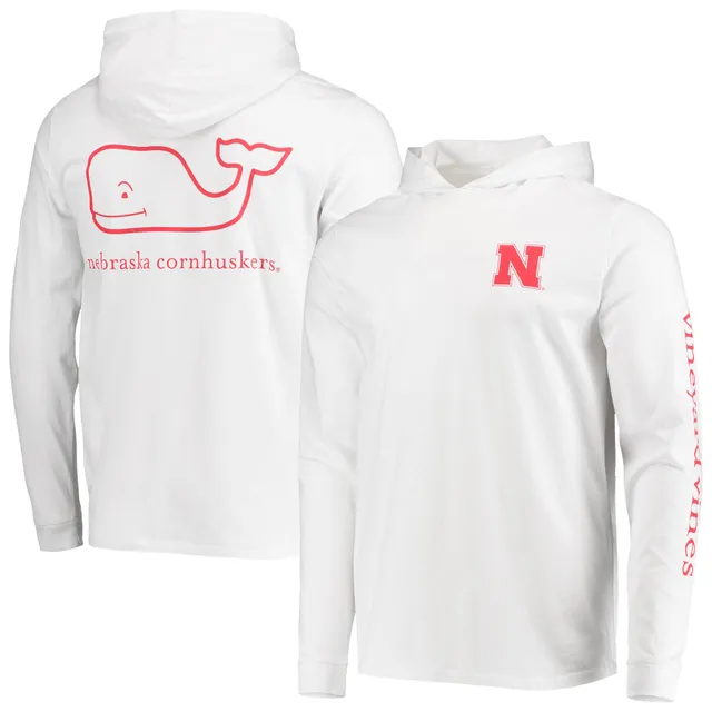 Men's Vineyard Vines White Nebraska Huskers Football Whale Long Sleeve T-Shirt Size: Extra Large