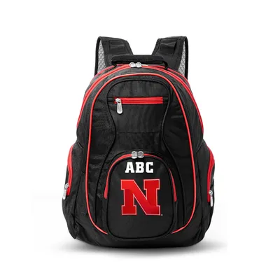 Nebraska Huskers MOJO Personalized Premium Color Trim Backpack - Black