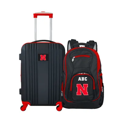 Nebraska Huskers MOJO Personalized Premium 2-Piece Backpack & Carry-On Set