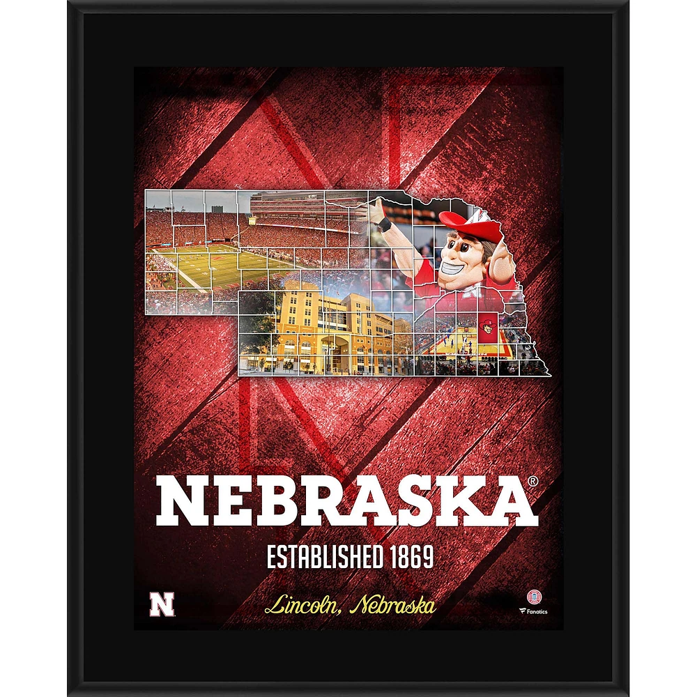 Nebraska Huskers 10.5" x 13" 2018 Sublimated State Plaque