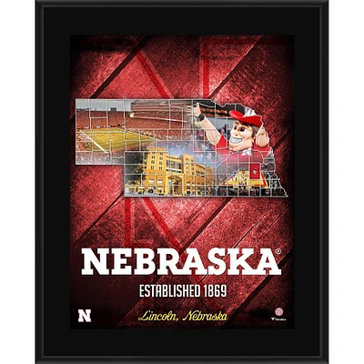 Nebraska Huskers 10.5" x 13" 2018 Sublimated State Plaque