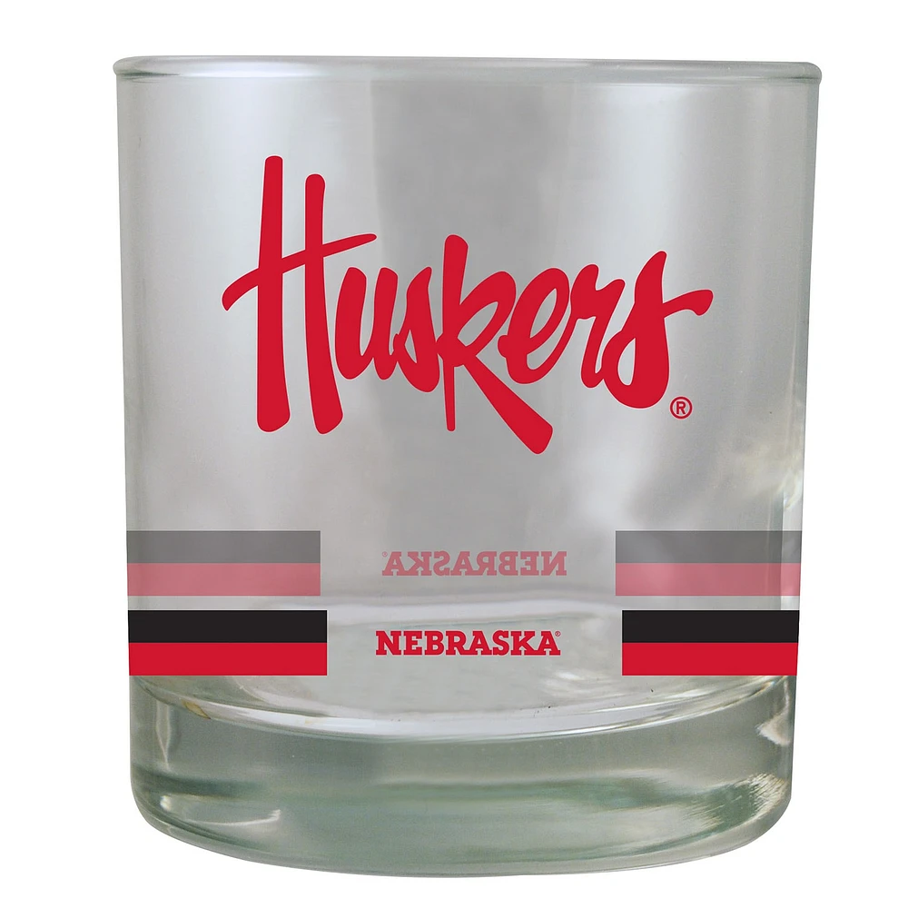 Huskers du Nebraska 10 oz. Verre à bandes de roches