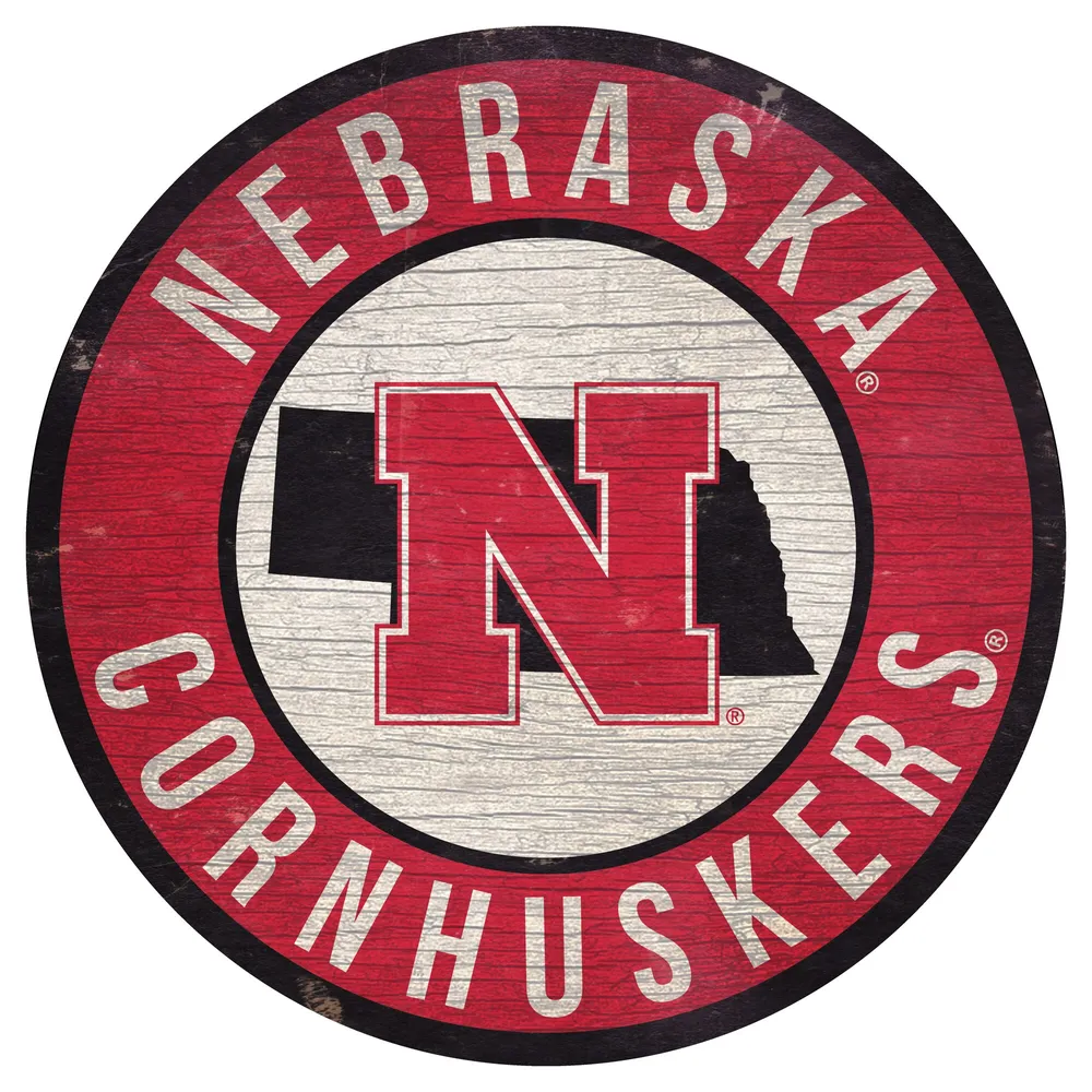 Nebraska Huskers 12 Logo State Sign