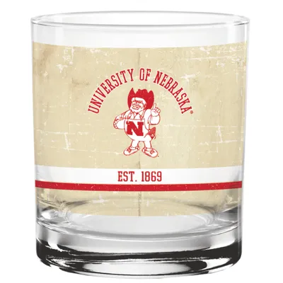 Nebraska Huskers 14oz. Vintage Retro Rocks Glass