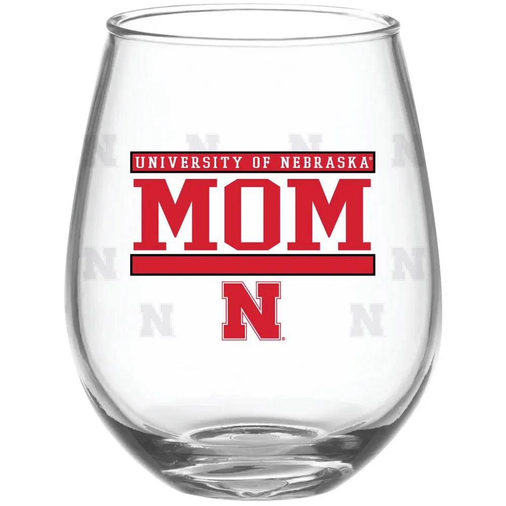 Nebraska Huskers 15oz. Mom Stemless Wine Glass