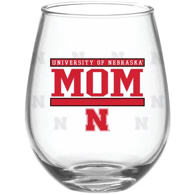 Nebraska Huskers 15oz. Mom Stemless Wine Glass